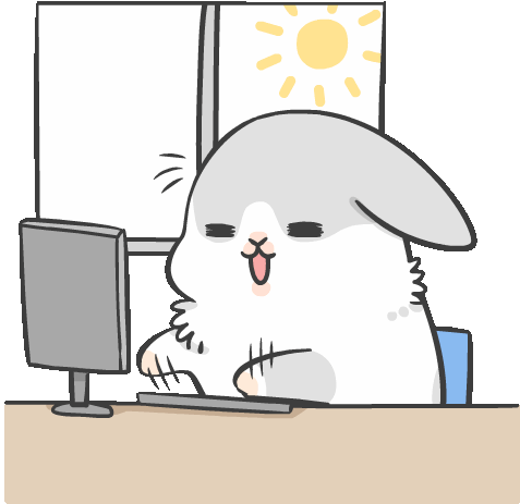 Gif de coelhinho digitando